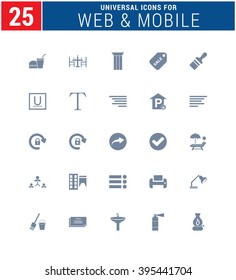 25 Universal Icons For Web and Mobile. web icons for business, finance and communication