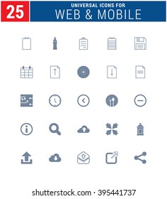 25 Universal Icons For Web and Mobile. web icons for business, finance and communication