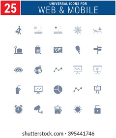 25 Universal Icons For Web and Mobile. web icons for business, finance and communication