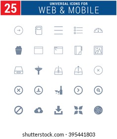 25 Universal Icons For Web and Mobile. web icons for business, finance and communication