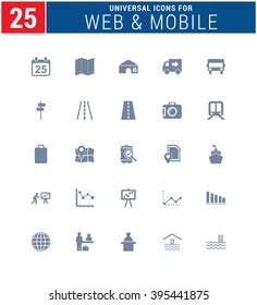 25 Universal Icons For Web and Mobile. web icons for business, finance and communication