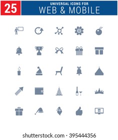 25 Universal Icons For Web and Mobile. web icons for business, finance and communication 