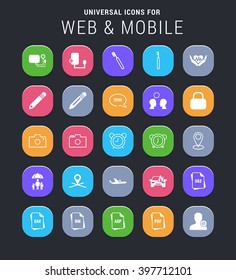 25 universal icons for web and mobile