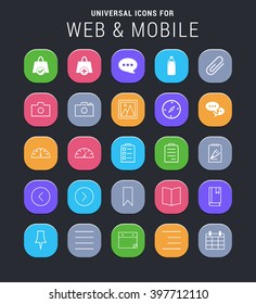 25 universal icons for web and mobile
