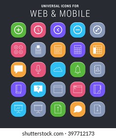 25 universal icons for web and mobile