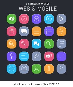 25 universal icons for web and mobile