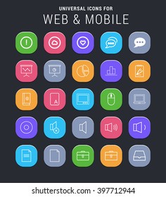25 universal icons for web and mobile