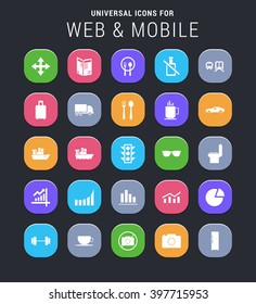 25 universal icons for web and mobile