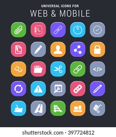 25 universal icons for web and mobile