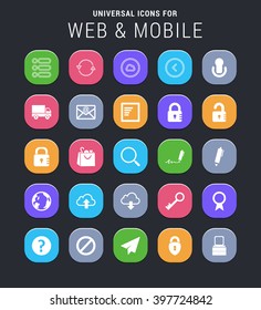 25 universal icons for web and mobile