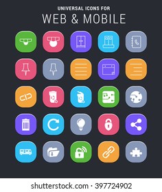 25 universal icons for web and mobile