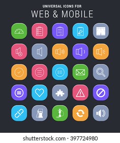 25 universal icons for web and mobile