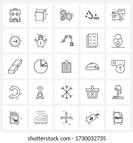 25 Universal Line Icons for Web and Mobile message; sweets; day; sweet; candy Vector Illustration