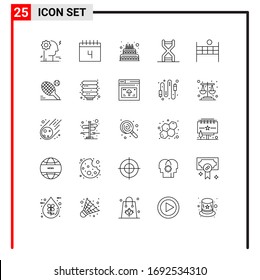 25 Universal Line Signs Symbols of sport; genetics; love; dna structure; dna Editable Vector Design Elements