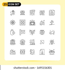 25 Universal Line Signs Symbols of coupon; sale; court; location; property Editable Vector Design Elements