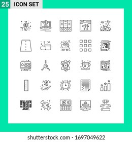 25 Universal Lines Set for Web and Mobile Applications life; design; video; page; web Editable Vector Design Elements