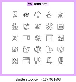 25 Universal Lines Set for Web and Mobile Applications change; tie; career; office; woman Editable Vector Design Elements
