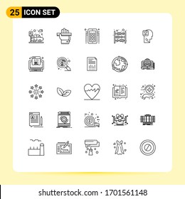 25 Universal Lines Set for Web and Mobile Applications memory; money; marketing; finance; counter Editable Vector Design Elements