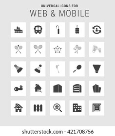 25 Universal web and mobile icon set. A set of 25  flat icons for mobile and web.
