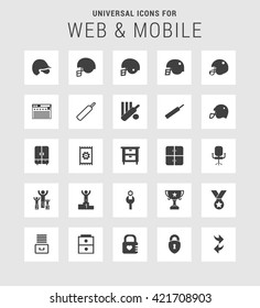 25 Universal web and mobile icon set. A set of 25  flat icons for mobile and web.
