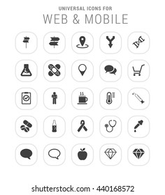 25 Universal web and mobile icon set. 