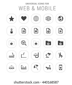 25 Universal web and mobile icon set. 