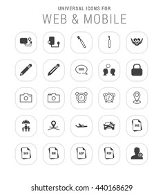25 Universal web and mobile icon set. 