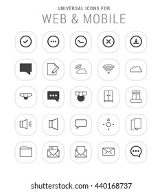 25 Universal web and mobile icon set. 