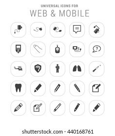 25 Universal web and mobile icon set. 