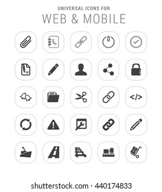 25 Universal web and mobile icon set.