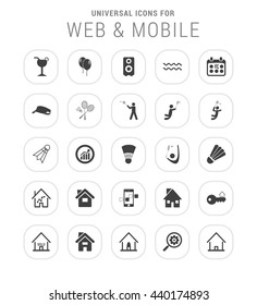 25 Universal web and mobile icon set.