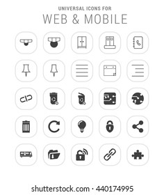 25 Universal web and mobile icon set.