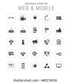 25 Universal web and mobile icon set.