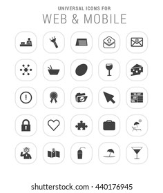 25 Universal web and mobile icon set.
