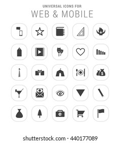 25 Universal web and mobile icon set.