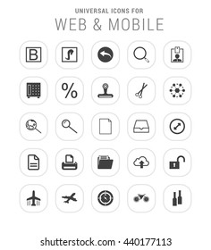 25 Universal web and mobile icon set.