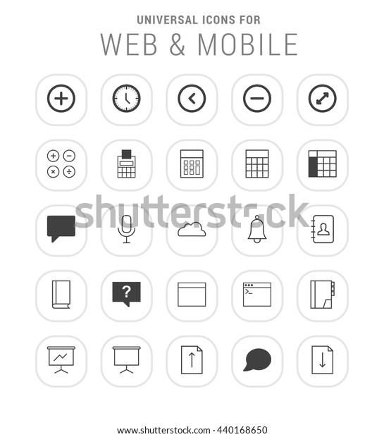 25 Universal web and\
mobile icon set. 