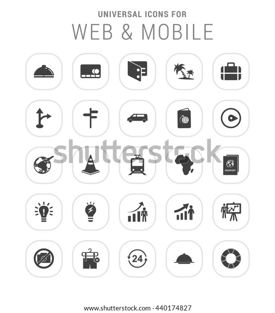 25 Universal web and\
mobile icon set.