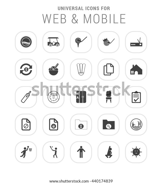 25 Universal web and\
mobile icon set.