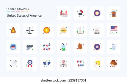 25 Usa Flat color icon pack