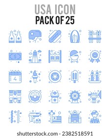 25 USA. icons Pack. vector illustration.