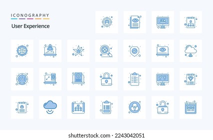 Paquete de iconos de 25 User Experience Blue