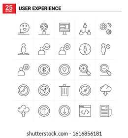 25 User Experience icon set. vector background