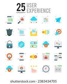 25 User Experience. icons Pack. vector illustration.