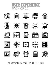 25 User Experience. icons Pack. vector illustration.