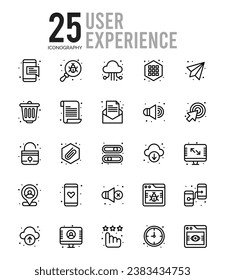 25 Experiencia de usuario. paquete de iconos. ilustración vectorial.