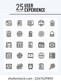 25 User Experience Outline icons Pack vector illustration.