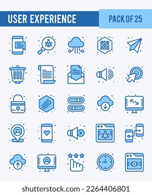 25 User Experience. Two Color icons Pack. vector illustration.