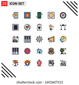 25 User Interface Filled line Flat Color Pack of modern Signs and Symbols of tag; interface; gps; overlay; frame Editable Vector Design Elements