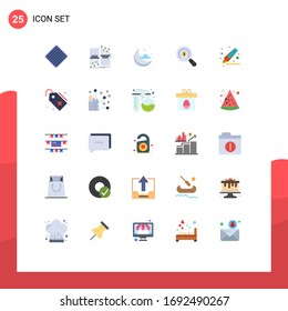 25 User Interface Flat Color Pack of modern Signs and Symbols of highlighter; shopping; cable; search; ecommerce Editable Vector Design Elements